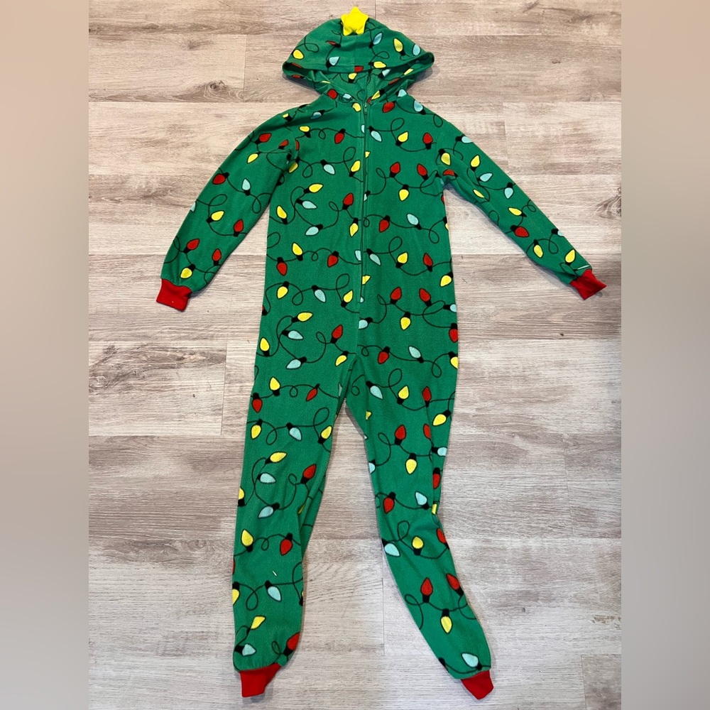 Festive Green Kids One Piece Pajama